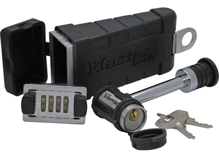 Master Lock - Hitch Safe 5/8in & 1/2in Chrome Steel Swivel Head Lock - 1467DAT