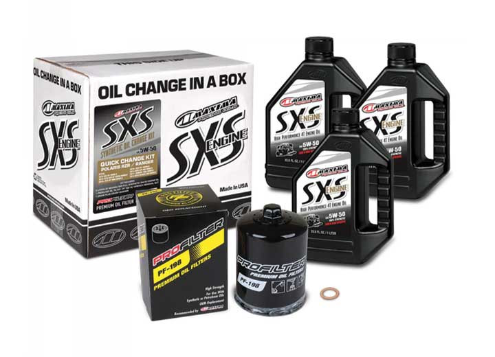Maxima  - Polaris Turbo Sxs Quick Syn Oil Change Kit 5w50 (3 Liters) Oil Filter W/ Remo - 90-189013