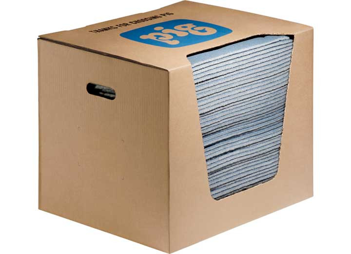 New Pig - Pig Blue Universal Heavy Weight Absorbent Mat Pad Box Of 50 - BLU106