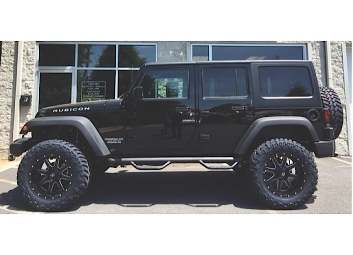 N-Fab - 0716 Wrangler Jk 4dr Nerf Stepsgloss Black Coated - J0764-GB