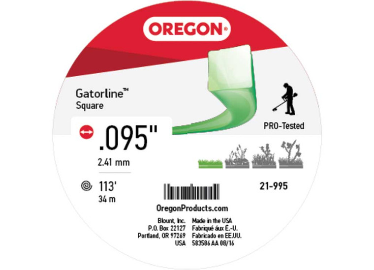 Oregon Tool - Gatorline Square .095 1/2lb Clamshell - 21-995