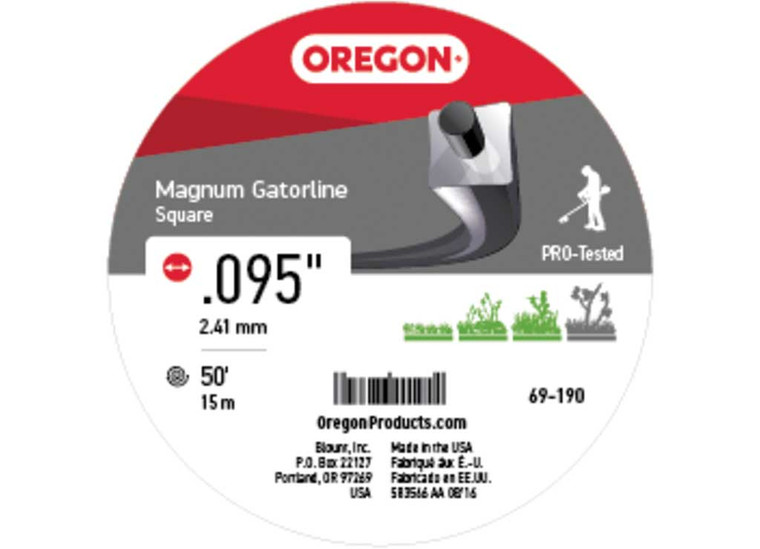 Oregon Tool - Gatorline Magnum Square .095 50ft Clamshell - 69-190