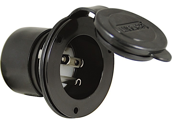 Park Power - 15a 125v Straight Blade Power Inlet Black - 150BBI.RV