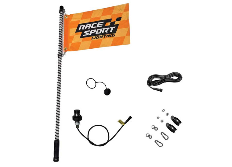 Race Sport Lighting - 4ft Offroad Led Rgbw Whip With Impact Protection Ribs - RSCW410