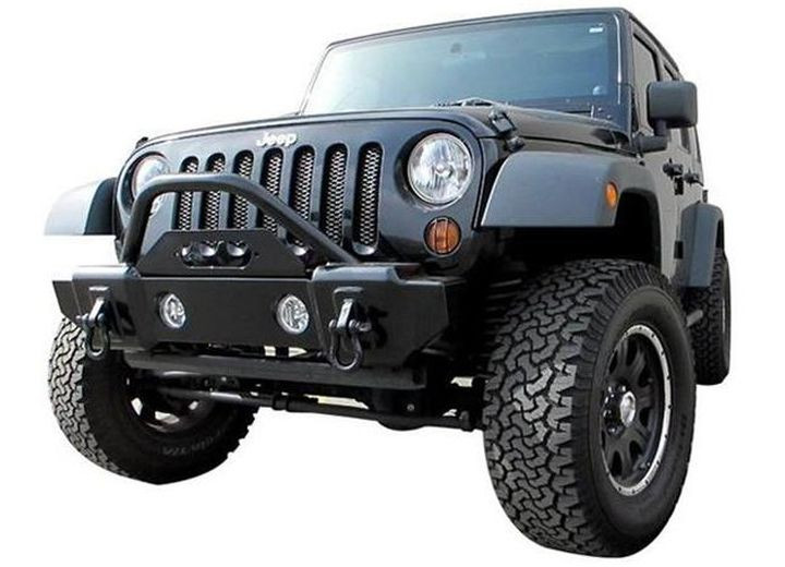 Rampage - 0724 Wrangler/2023 Gladiator Recovery Bumper Mass Articulation Stubby Front W/stinger Textured - 88509