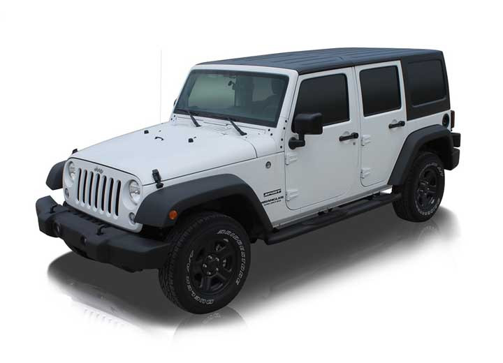 Raptor - 0718 Wrangler 4 Door Jk 5in Oe Style Black Textured Curved Oval Steps - 1608-0375BT