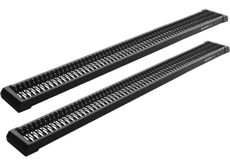 Raptor - 56in Aluminum 7in Workstep Running Boards Only Black Textured - 2456-BLK
