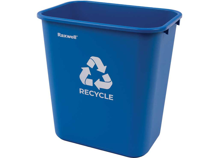 Raxwell Industries - Recycling Wastebasket 7 Gal Blue W/ No Lid 10 Per Case - RMW2003BL