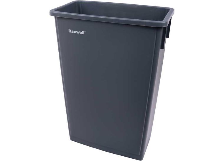 Raxwell Industries - Waste Receptacle Reinforced Rim W/ Side Handles Black 23 Gal - RMW2006BLK