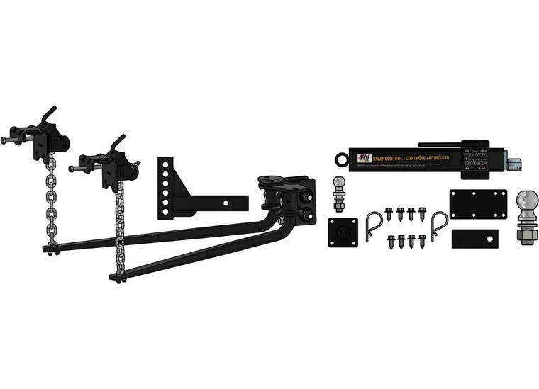 RV Pro - 10k/1000lb Weight Distribution Hitch Kit W/ Sway Controlblack - 22-8212
