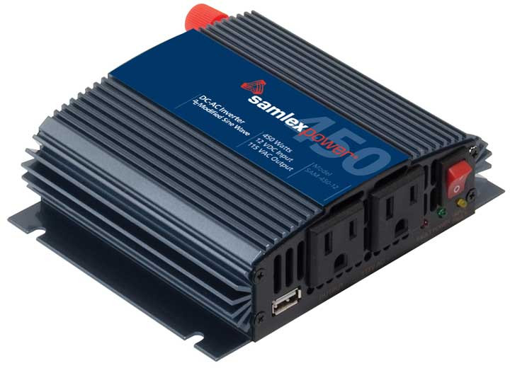 Samlex America - Modified Sine Inverter 12v 115 Vac 450w W Usb Charge Port - SAM-450-12