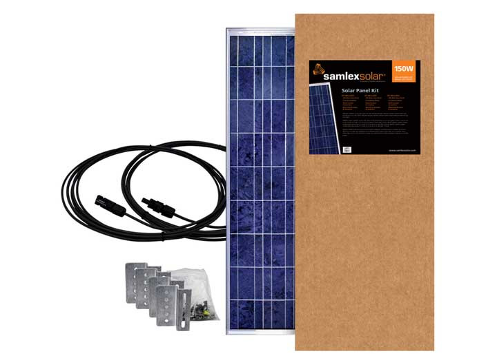 Samlex America - Solar Panel Kit 150 Watts With Cables And Mounting Brackets - SSP-150-KIT