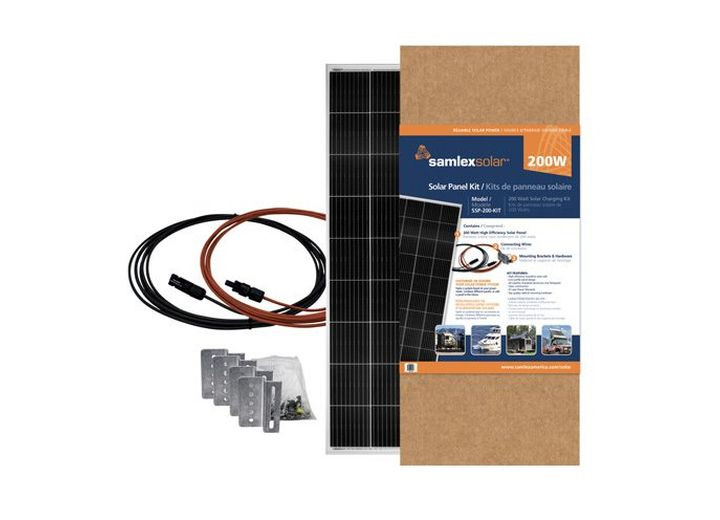 Samlex America - Solar Panel Kit 200 Watts With Cables Connectors And Mounting Brackets - SSP-200-KIT