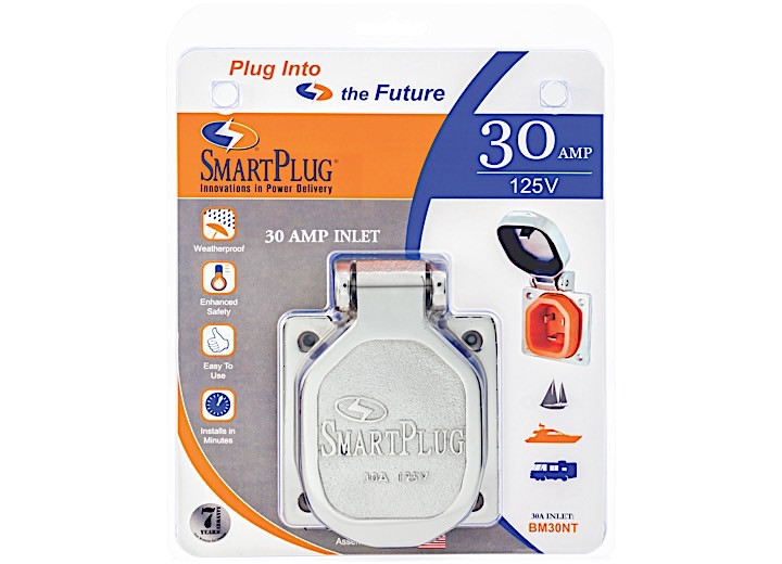 SmartPlug - 30 Ampstainless Steel Inlet W/ Ss Cover Assembly - BM30NT