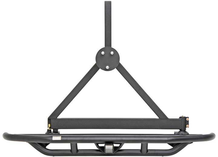 Smittybilt - 8706 Wrangler Yj/tj/lj Src Mid Width Rear Tubular Bumper W/hitch & Tire Carrier Mount Stud;text Blk - 76621-01