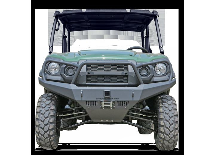 Steelcraft Automotive - 15c Kawasaki Mule Profxt Front Bumper Replacement Fine Textured Black Utv Winch Ready - 70-2000