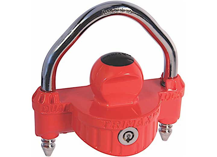 Trimax Locks - Universal Coupler & Wheel Lock1/2in Steel Shacklered - UMAX25
