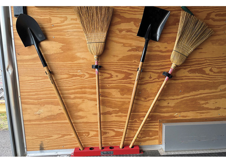 Trimmer Trap - Enclosed Trailer Hand Tool Rack Red - TTETTOOL