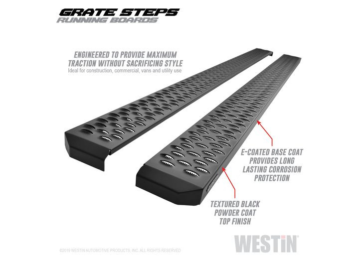 Westin Automotive - Textured Black Running Boards 90 Inches Textured Black Grate Steps Running Board (brkt Sold Sep) - 27-74745