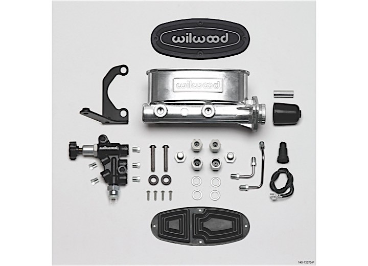 Wilwood - Hv Tandem M/c Kit W/ Bracket & Prop Valve1 1/8in Boreball Burnished - 261-13270-P