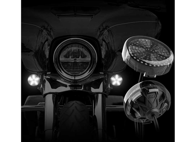 XK Glow - Harley Davidson Mototurnz Front Led Turn Signal Insert Pair  1157 Bullet Style - XK-MTP57-BF