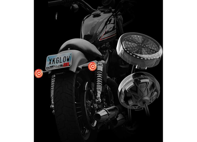 XK Glow - Harley Davidson Mototurnz Rear Led Turn Signal Insert Pair  1157 Flat Style - XK-MTP57-FR