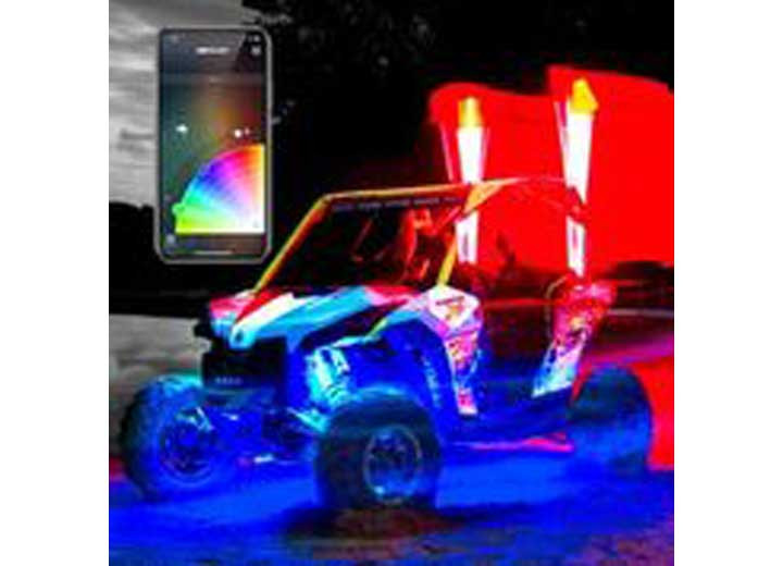 XK Glow - 2x Whip 2nd Gen Xkchrome Advanced App Control Led Whip Light Kit For 4x4 Offroad Utv Atv - XK-WHIPB-ADV