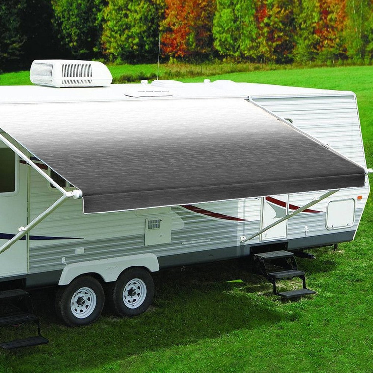 Carefree of Colorado - Replacement Awning Vinyl Fabric 15ft 2in Black Shale Fade Wht Weatherguard - JU166E00
