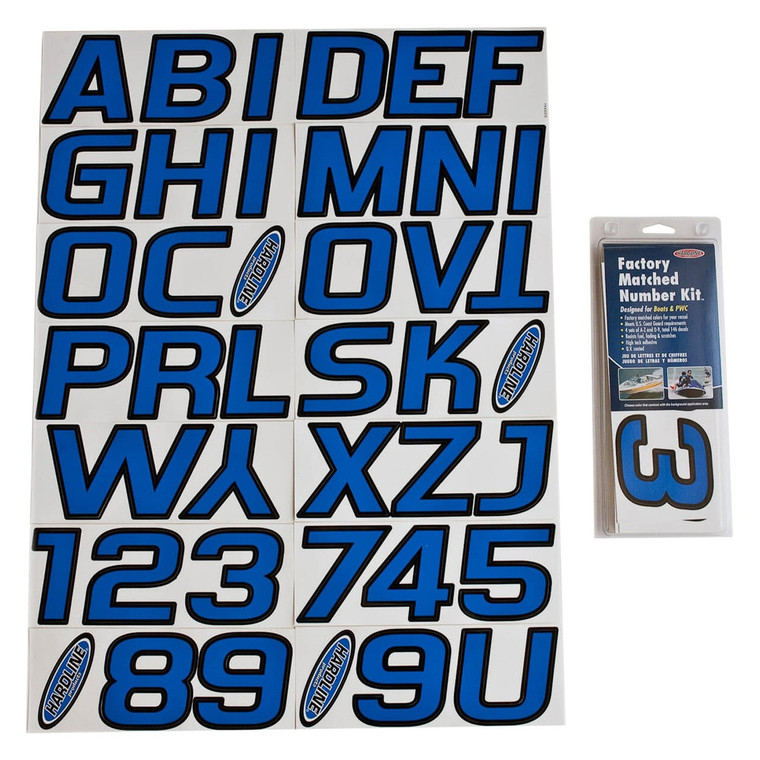Hardline Products - 700 Series 3in Letter/number Kitblue/black - BLBLK700