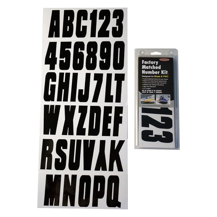 Hardline Products - 350 Series 3in Letter/number Kitsolid Black - BLK350EC