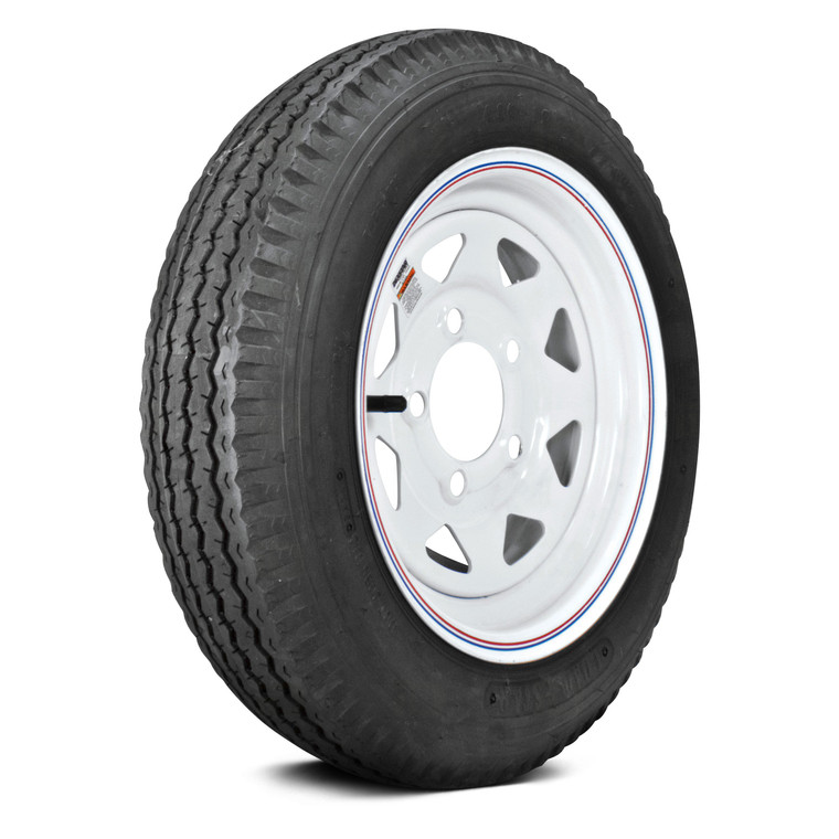 Kenda - Economy Bias Tire And Wheel 4.80 X 12 B/5holewhite Pinstripe Spoke Rim - 30580
