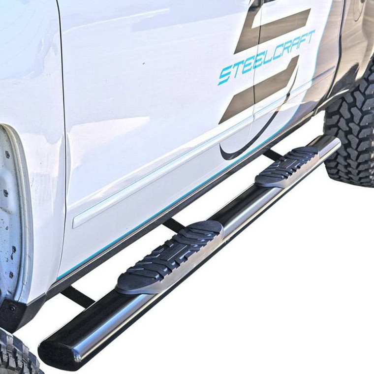 Steelcraft Automotive - 2019 Silverado/sierra 1500 Crew Cab 5in Oval Sidebars Black - 402299B