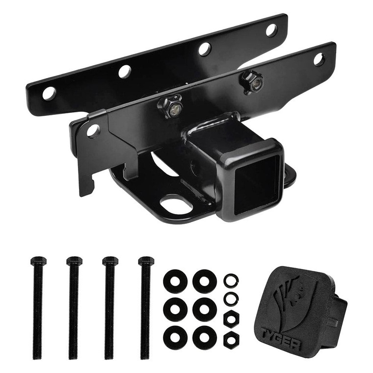 Tyger Auto - 18c Wrangler Hitch & Cover Kit Factory Style 2 In Rear Receiver Hitch Tow Towing Trailer Hitch - TG-HC2J003B