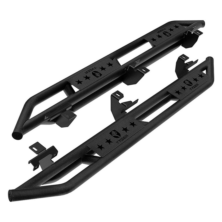 Tyger Auto - 18c Wrangler 4dr Star Armor Kit Txt Black Running Boards - TG-JA2J2288B