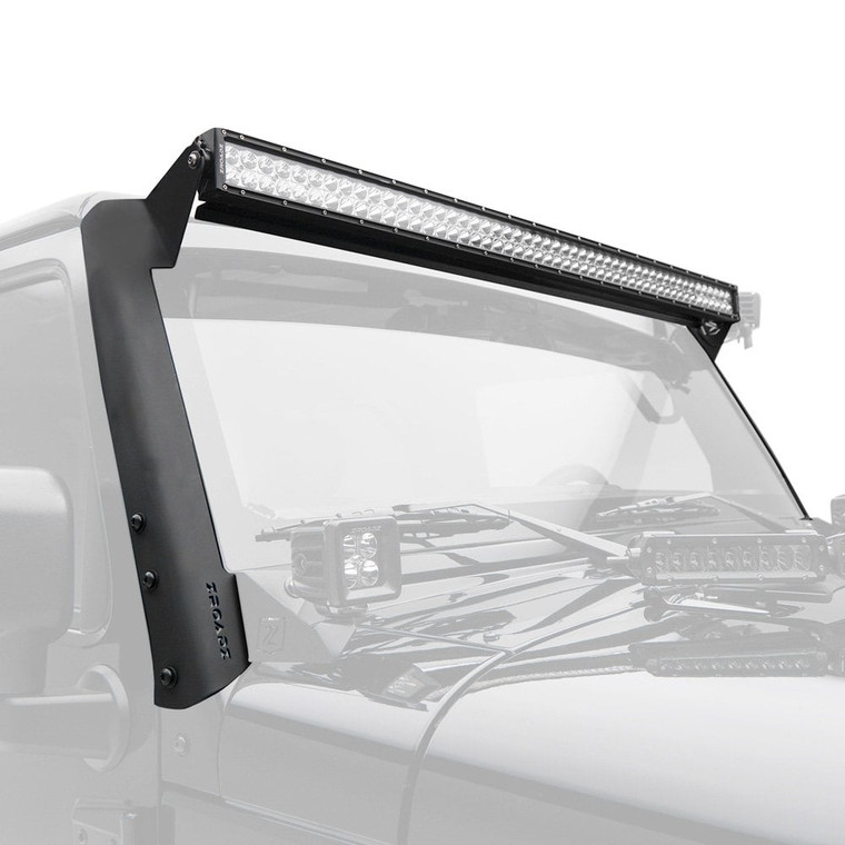 Zroadz - 0718 Wrangler A Pillar Roof Level Led Light Bar Mount W/50in Straight Led & W - Z374811-KIT-S