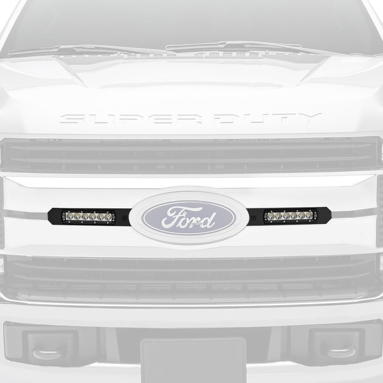 Zroadz - 1717 F250/f350 Oem Grille Led Light Bar Mounts Brushed(only Fits Xl/xlt) - Z415573-KIT