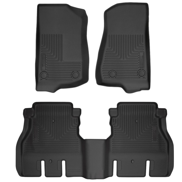 Husky Liner - 18c Wrangler (jl) Unlimited 4dr Weatherbeater Fr & 2nd Row Floor Liner Black - 93921