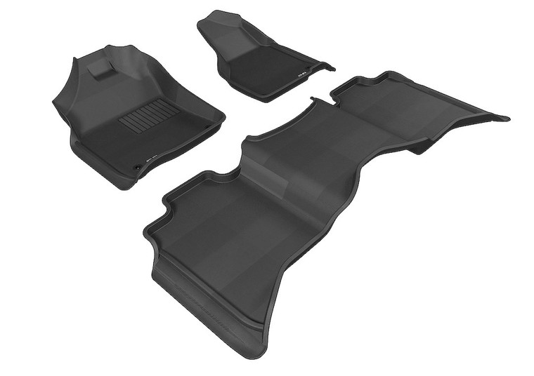 3D Mats - 1218 Ram 1500/2500/3500 Crew Cab Kagu Black 1st & 2nd Row(2 Eyelets)floor Liner - L1DG02001509