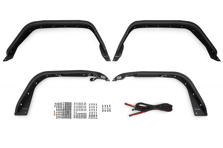 DV8 Offroad - 20c Gladiator Slim Fender Flares Black - FDGL-07