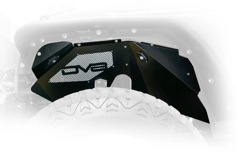 DV8 Offroad - Jeep Jk Inner Fender Front Black 0718 Wrangler Jk Aluminum - INFEND-01FB