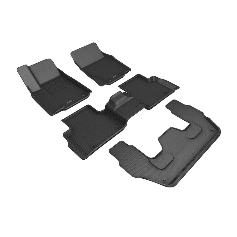 3D Mats - 22c Grand Cherokee L (wl) W/rear Center Console Kagu Floorliner Row 1 & 2 & 3 B - L1JP03501509