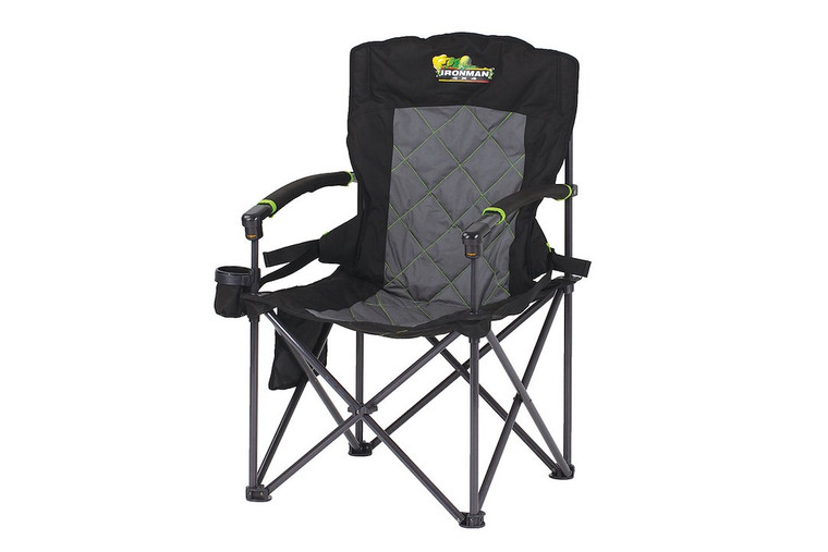 Ironman 4x4 - King Hard Arm Camp Chair With Lumba - ICHAIR0067
