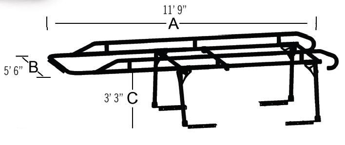 Trailfx - Contractor Ladder Rack - 1500 Lb - FCLR001B
