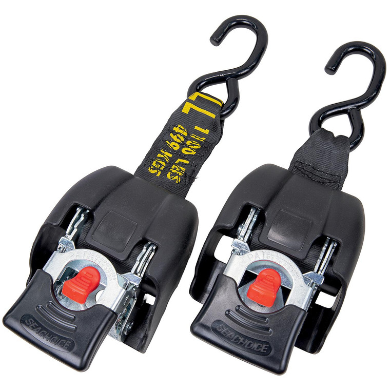 Seachoice 51114 Retractable Transom Tie-Downs, Zinc-Plated Steel - TS243ZINC
