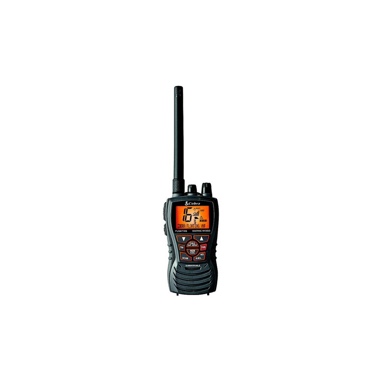 Cobra MRHH350FLT 6 Watt Floating Handheld VHF Marine Radio, Black - MR HH350 FLT