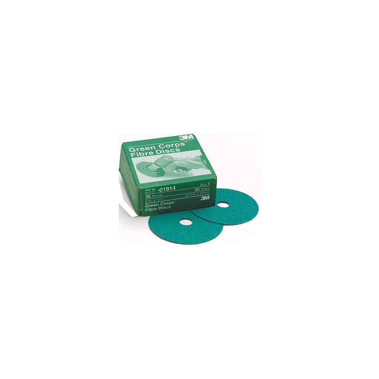 3M 36510 7" x 7/8" 60 Grit Green Discs - 7100363494