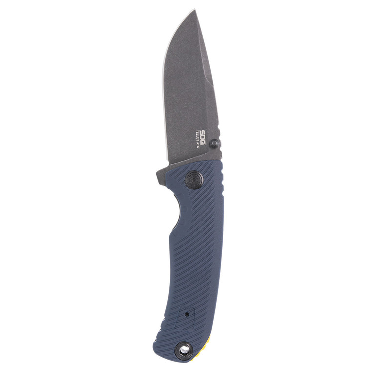 SOG Tellus ATK 3.5" Folding Pocket Knife (Squid Ink + Yellow) - 11-06-03-43