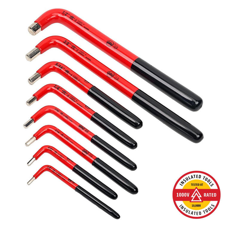 Wiha SAE Insulated Hex L-Key Set - 8 Piece Set - 13690