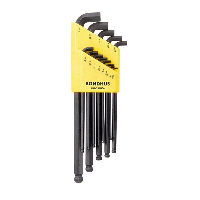 Bondhus Balldriver Stubby SAE Ball End HEX L-Keys: 0.050" to 3/8" (13 Piece) - 16537