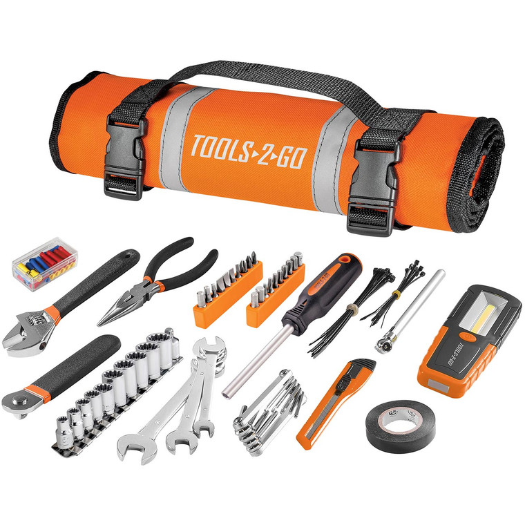 Tools2Go Tool Set with Roll Up Pouch for Motorcycle/Auto/ATV (83 Piece Set) - 240119